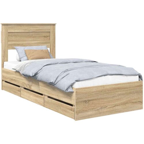  Okvir za krevet Sonoma hrast 75 x 190 cm Inženjersko Drvo - sonoma hrast 75 x 190 cm Slike