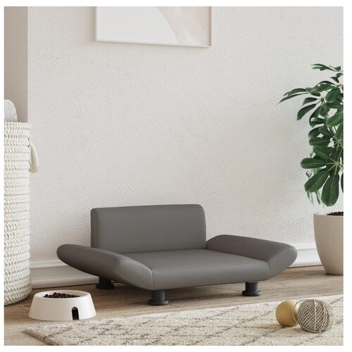 vidaXL Pasja postelja siva 70x45x28 cm umetno usnje Cene