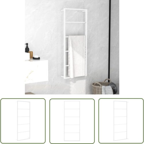 The Living Store Stojalo za brisače belo 45x10x115 cm jeklo - Stojalo Za Brisače, (21743956) Cene