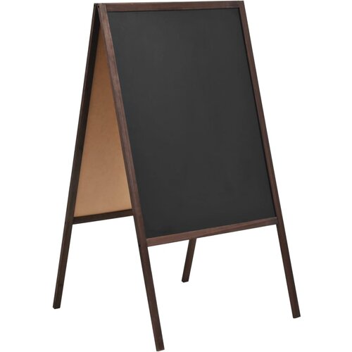 VidaXL Dvostranska črna tabla iz cedrovine prostostoječa 60x80 cm Slike