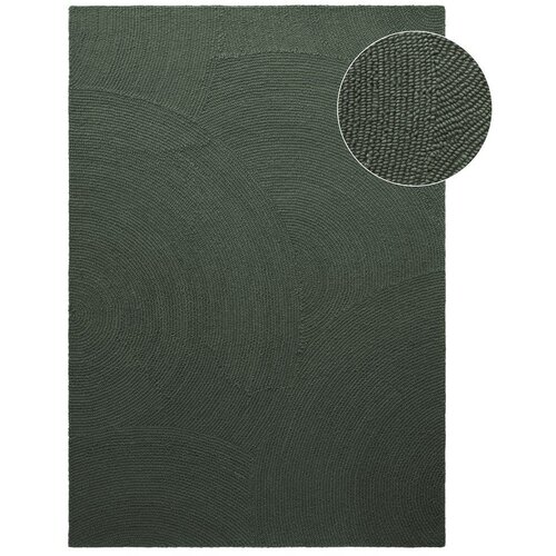 Hanse Home Temno zelena ročno tkana volnena preproga 200x300 cm Calmio &ndash; Cene