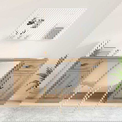 VidaXL Stol s ormarom s ladicama Umjetnički hrast 154,5 x 50 x 75 cm Slike