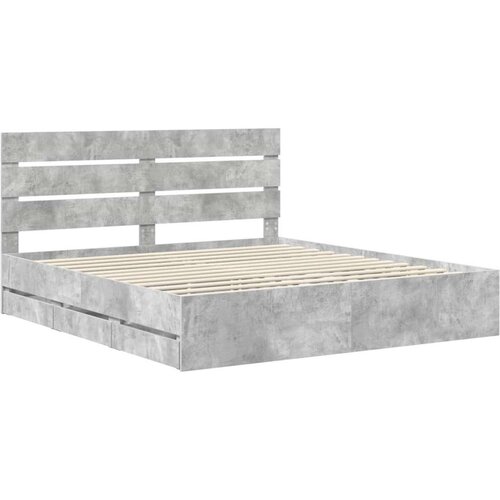  Okvir za krevet s ladicama Betonski sivi 200 x 200 cm - Beton siva 200 x 200 cm Slike