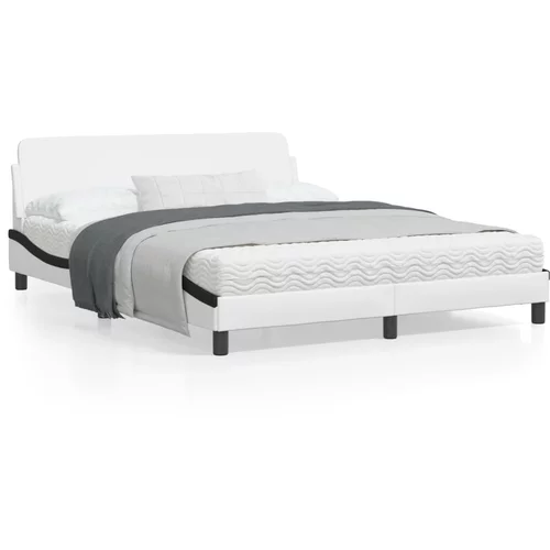 vidaXL Okvir kreveta s uzglavljem bijelo-crni 160x200 cm umjetna koža