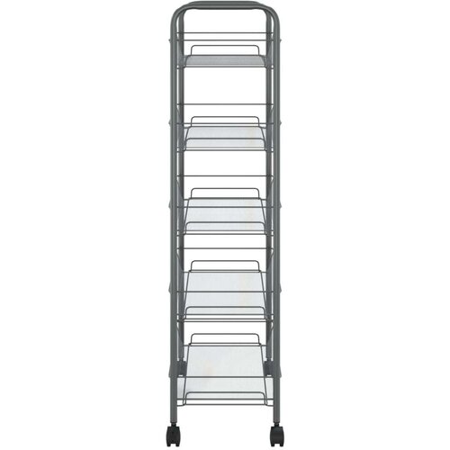  Kolica s 5 razina siva 46 x 26 x 105 cm željezna Slike