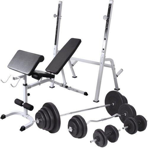  Klupa za vježbanje sa stalkom za utege i setom utega 120 kg Slike