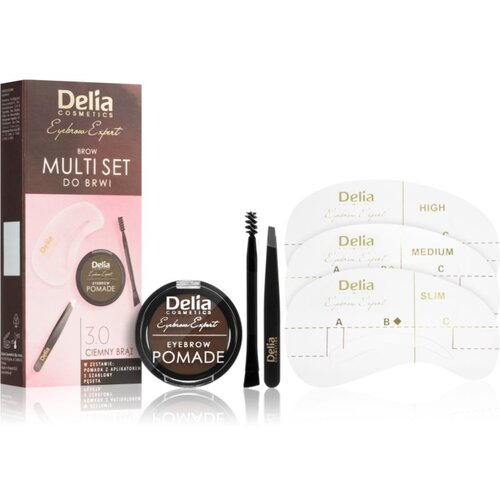 Delia Cosmetics Eyebrow Expert Zest set za oblikovanje obrvi odtenek 3.0 Dark Brown 1 kos Cene