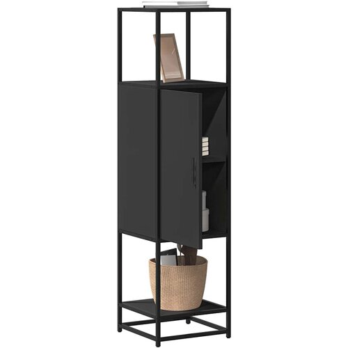 VidaXL Visoka omara črna 35,5x35x139 cm inženirski les in kovina Slike