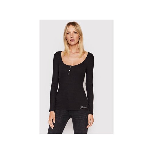 Guess Bluza W2YP46 KBCO2 Črna Slim Fit Slike