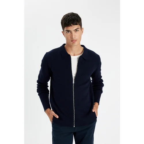 Defacto Standard Fit Polo Neck Cardigan