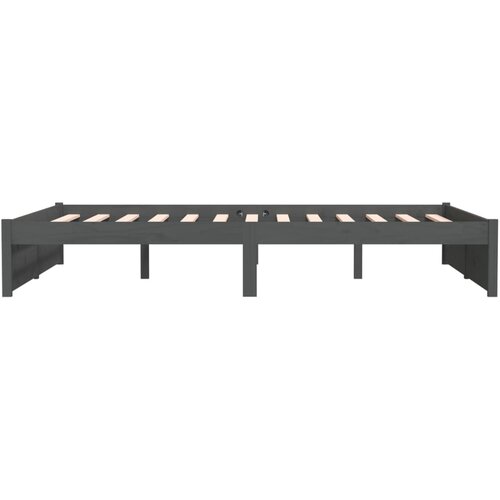  Okvir za krevet od masivnog drva sivi 135 x 190 cm bračni Slike
