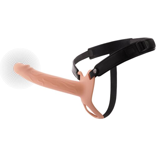 Hidden Desire Inferno Vibrating Silicone Hollow Penis Strap-On with Remote 20cm Skin Slike