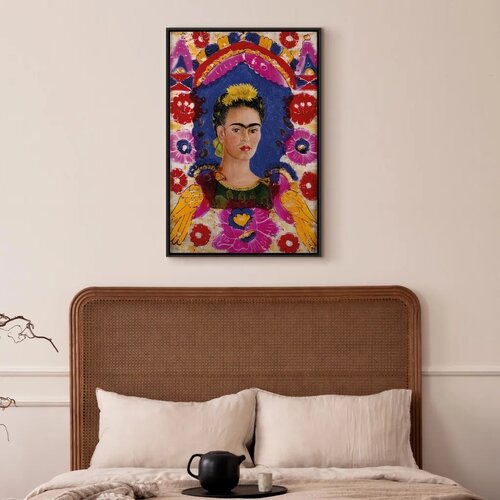  Slika - Frida Kahlo &amp;ndash; The Frame (Self-Portrait) 60x90 U crnom drvenom okviru Slike