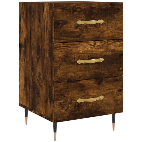 Maison Chic Nočna omarica - Nočna miza dimljeni hrast 40x40x66 cm inženirski les, (21686869) Slike