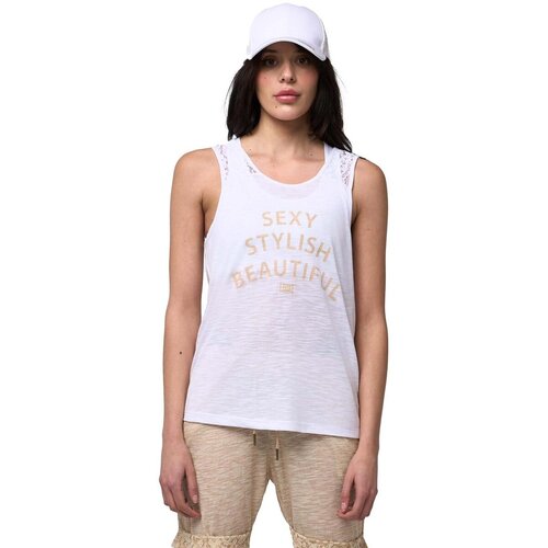 Leone 1947 Majice brez rokavov Woman Tank Lace Bela Cene
