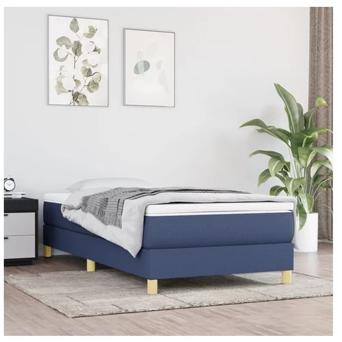  Box spring posteljni okvir modra 100x200 cm blago