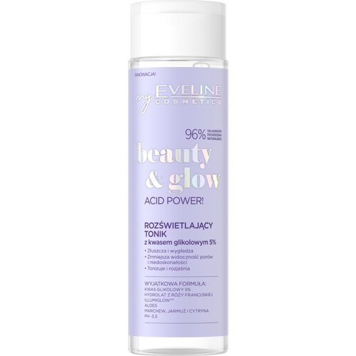 Eveline Cosmetics Beauty & Glow Acid Power! posvetlitvena in vlažilna voda za obraz 200 ml Cene