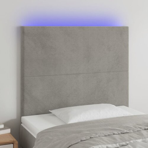 vidaXL LED uzglavlje svjetlosivo 80x5x118/128 cm baršunasto Cijene