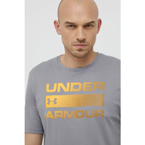 Under Armour Majica kratkih rukava za muškarce, boja: siva, s tiskom