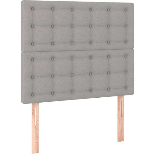 Uzglavlje svjetlosivo 100x5x118/128 cm od tkanine Slike