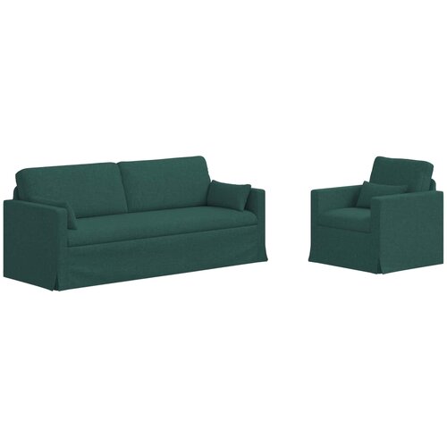  Set sofe 2 pcs Tamnozelena 198 x 78 x 80 cm tkanina Slike