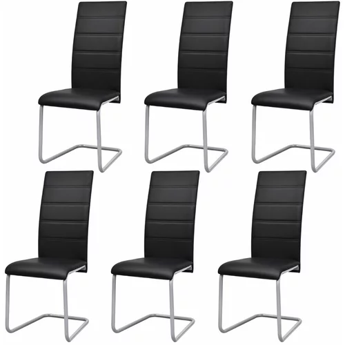  konzolne blagovaonske stolice od umjetne kože 6 kom crne