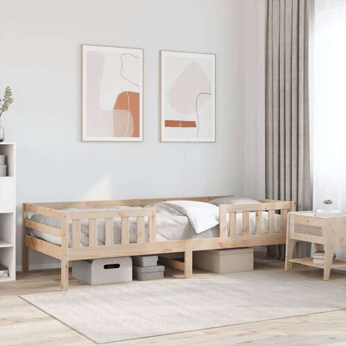 VidaXL Posteljni okvir 75x190 cm trdna borovina Slike