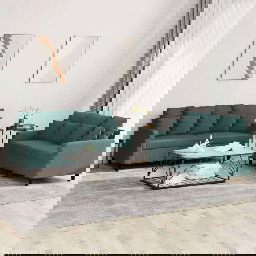  2-dijelni set sofa s jastucima tamnozeleni bar&amp;scaron;unasti Slike
