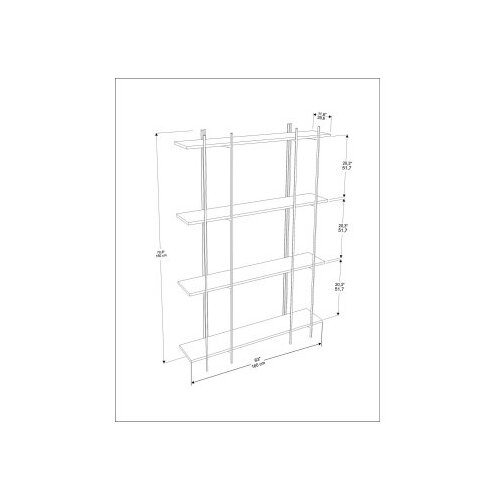Hanah home polica za knjige moss - marblee, white blackwhite bookshelf Cene