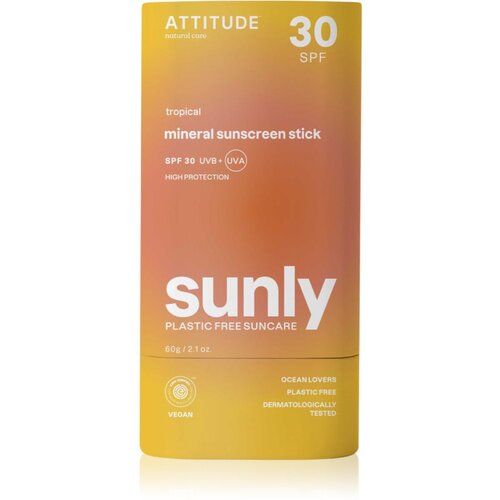 Attitude Sunly Sunscreen Stick mineralna krema za sunčanje u sticku SPF 30 Tropical 60 g Cijene