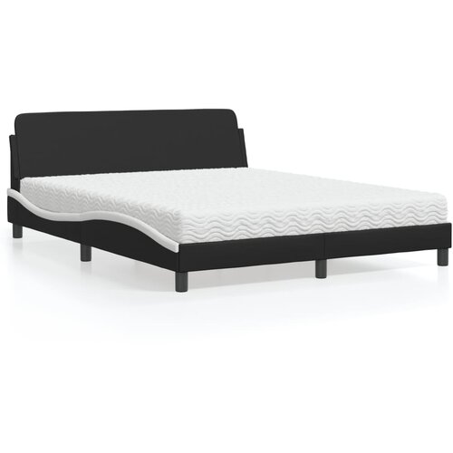 VidaXL Krevet s madracem bijeli 160x200 cm od umjetne kože Slike