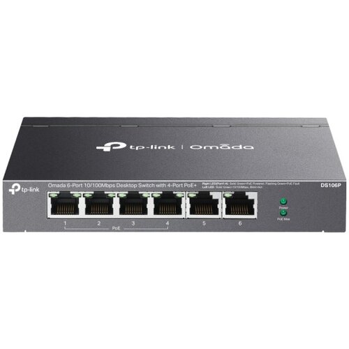 Tp-link ds106p omada 6-port 10/100mbps poe+ unmanaged mrežno stikalo-switch Slike