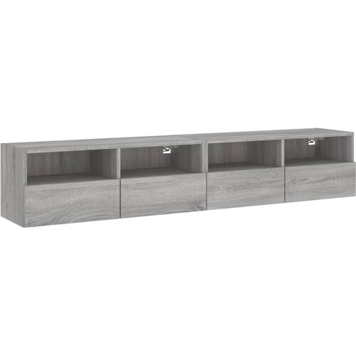  Zidni TV ormarići 2 kom siva boja hrasta 80 x 30 x 30 cm drveni Slike