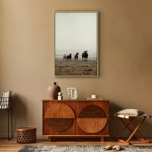  Slika - Friends in the Morning (1 Part) Vertical 80x120 U prirodnom drvenom okviru Slike