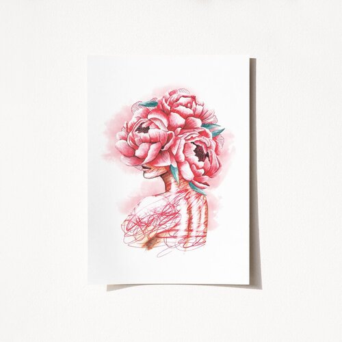 Wallity Poster Cvetna devojka-2096, 42x59,4 cm Cene