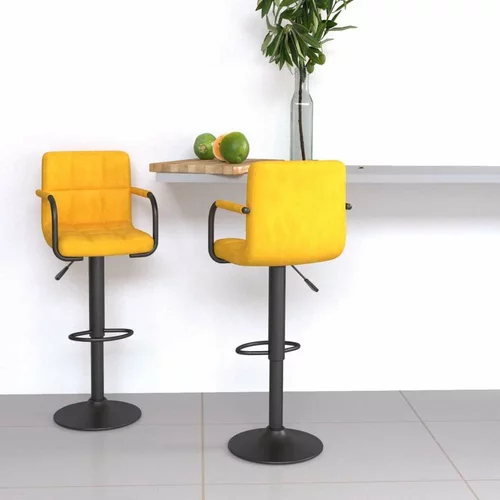  Barski stolčki 2 kosa gorčično rumen žamet, (20817355)
