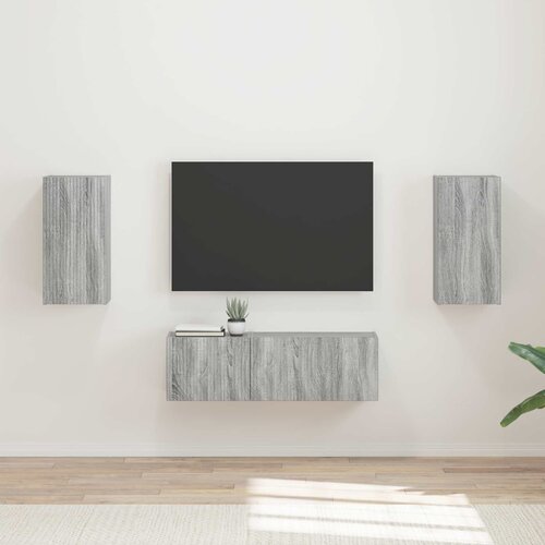  Set zidnog ormarića za TV 4 pcs Siva Sonoma Konstruirano drvo Cijene