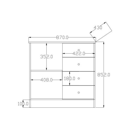 Hanah home Komoda Rb-168-04-002, 87x85x43 cm, Bijela Slike