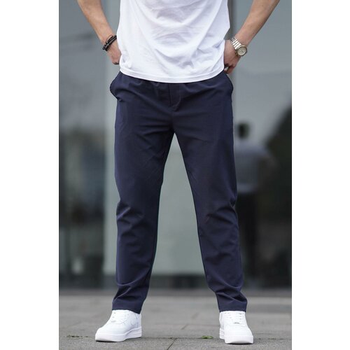 Madmext Navy Blue Straight Leg Men's Trousers 06530 Cene