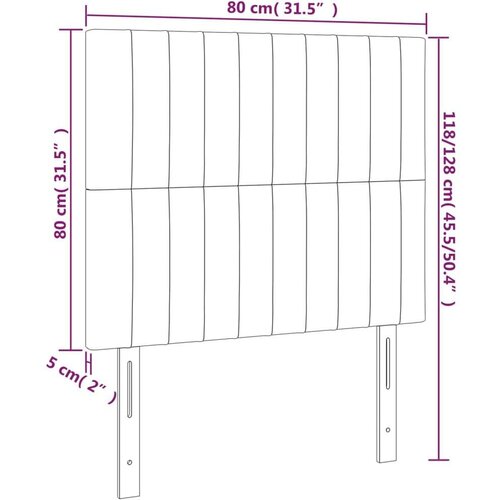  Uzglavlja 2 kom crna 80x5x78/88 cm bar&amp;scaron;unasta Slike