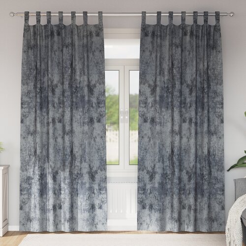 VidaXL Velvet zavese 2 kosa z gromi Srebrna siva 225x140 cm Slike