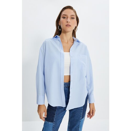 Trendyol Shirt - Blue - Oversize Slike