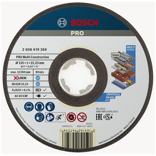 Bosch Lepljena rezna ploča za male ugaone brusilice X-Lock PRO Multi Construction 2608619269 Cene