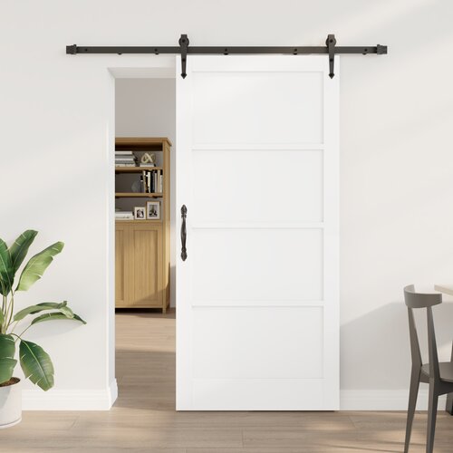 vidaXL Drsna vrata s kompleti strojne opreme Bela 93x202 cm Trd les Bor, Notranja vrata “ORKDAL” Bela 93x202x4 cm Trd les Bor Cene
