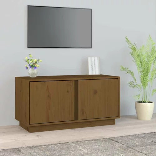 TV omarica medeno rjava 80x35x40,5 cm trdna borovina, (20730987)