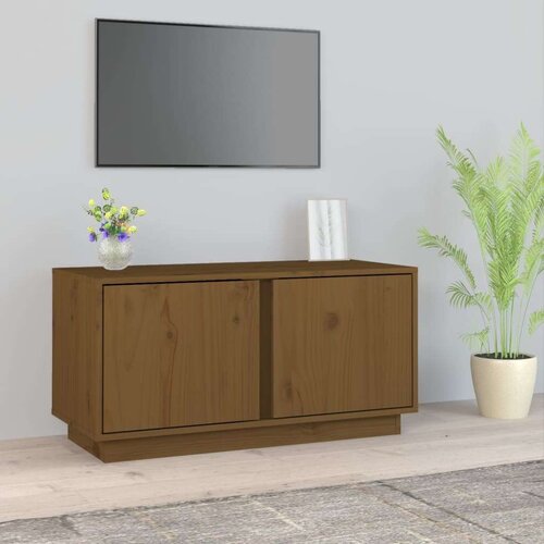 TV ormarić smeđa boja meda 80x34x40 5 cm od masivne borovine Cijene