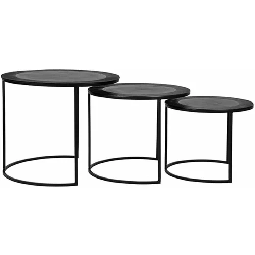 LABEL51 Crni metalni okrugli stolići za kavu u setu 3 kom ø 55 cm Tres –