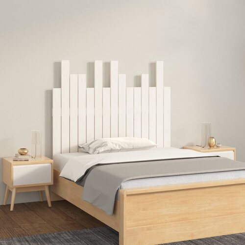 VidaXL Zidno uzglavlje bijelo 95 5x3x80 cm od masivne borovine Slike