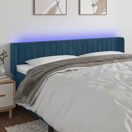  LED uzglavlje tamnoplavo 183x16x78/88 cm bar&amp;scaron;unasto Slike