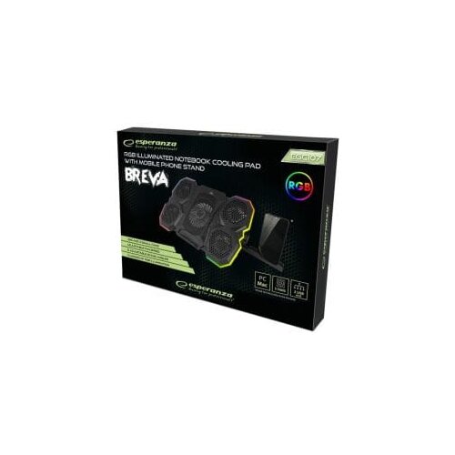  Postolje za notebook gaming ESPERANZA RGB ILLUMINATED WITH MOBILE PHONE STAND BREVA EGC107 Slike